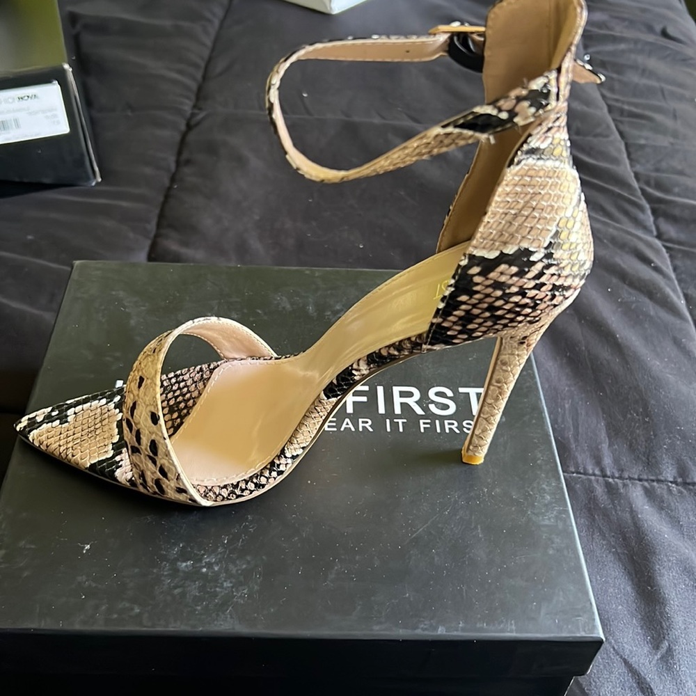 Never worn snake print heels